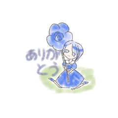 花と女の子 Lineスタンプ のあまる